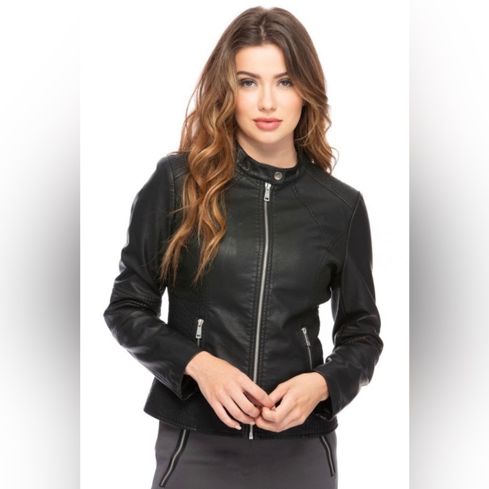 NWT Snap It Up Vegan Leather Jacket